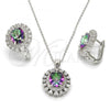 Sterling Silver Earring and Pendant Adult Set, with White and  Cubic Zirconia, Polished, Rhodium Finish, 10.186.0026