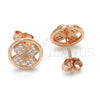 Sterling Silver Stud Earring, with White Micro Pave, Polished, Rose Gold Finish, 02.174.0080.1