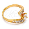 Oro Laminado Multi Stone Ring, Gold Filled Style with White Cubic Zirconia, Polished, Golden Finish, 01.213.0001.09 (Size 9)