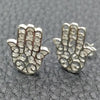 Sterling Silver Stud Earring, Hand of God Design, Polished, Silver Finish, 02.392.0013