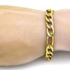 Stainless Steel Basic Bracelet, Figaro Design, Polished, Golden Finish, 03.256.0002.09