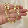 Oro Laminado Basic Necklace, Gold Filled Style Rope Design, Polished, Golden Finish, 04.213.0207.18