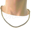 Oro Laminado Basic Necklace, Gold Filled Style Rope Design, Polished, Golden Finish, 5.222.033.24