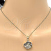 Oro Laminado Fancy Pendant, Gold Filled Style Flower Design, Matte Finish, Tricolor, 5.181.013
