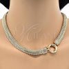 Oro Laminado Necklace and Bracelet, Gold Filled Style Chunky Design, Polished, Golden Finish, 06.179.0001