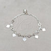 Sterling Silver Fancy Bracelet, Heart Design, Polished, Silver Finish, 03.409.0132.07