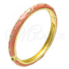 Oro Laminado Individual Bangle, Gold Filled Style Star and Moon Design, Orange Enamel Finish, Golden Finish, 07.246.0005.1.05 (07 MM Thickness, Size 5 - 2.50 Diameter)