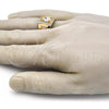 Oro Laminado Mens Ring, Gold Filled Style with White Cubic Zirconia, Polished, Golden Finish, 01.283.0029.12