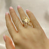 Oro Laminado Elegant Ring, Gold Filled Style Butterfly Design, Polished, Golden Finish, 01.233.0004.08 (Size 8)