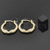 Oro Laminado Small Hoop, Gold Filled Style Buffalo Design, Diamond Cutting Finish, Golden Finish, 5.142.032.1