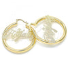 Oro Laminado Medium Hoop, Gold Filled Style Nameplate Design, Polished, Golden Finish, 02.63.2645.40
