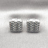 Rhodium Plated Stud Earring, Chunky Design, Polished, Rhodium Finish, 02.195.0310.1