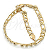 Oro Laminado Basic Bracelet, Gold Filled Style Figaro Design, Diamond Cutting Finish, Golden Finish, 5.223.034.1.07