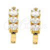 Oro Laminado Small Hoop, Gold Filled Style with White Cubic Zirconia, Polished, Golden Finish, 02.210.0027.15