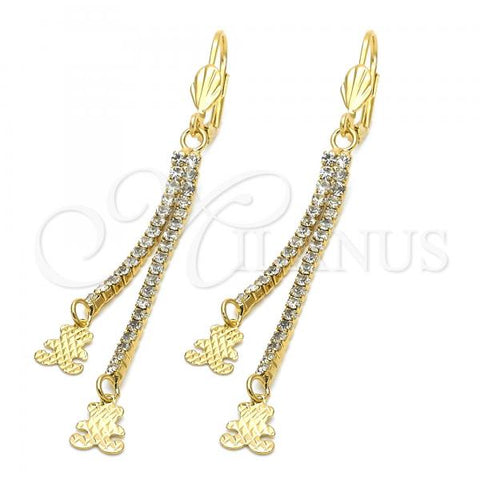 Oro Laminado Long Earring, Gold Filled Style Teddy Bear Design, with  Cubic Zirconia, Golden Finish, 5.085.007