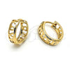 Oro Laminado Huggie Hoop, Gold Filled Style Love Design, Polished, Golden Finish, 5.133.001