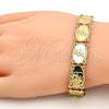 Oro Laminado Fancy Bracelet, Gold Filled Style Elephant Design, Polished, Golden Finish, 03.253.0014.09