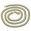 Oro Laminado Basic Necklace, Gold Filled Style Rat Tail Design, Polished, Golden Finish, 04.213.0271.18