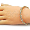 Oro Laminado Individual Bangle, Gold Filled Style Polished, Tricolor, 07.170.0054