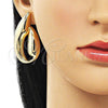 Oro Laminado Stud Earring, Gold Filled Style Leaf Design, Polished, Golden Finish, 02.428.0015