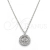 Sterling Silver Pendant Necklace, with White Cubic Zirconia, Polished, Rhodium Finish, 04.337.0008.16