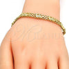 Oro Laminado Fancy Bracelet, Gold Filled Style Elephant Design, Polished, Golden Finish, 03.213.0041.08