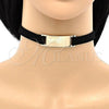 Oro Laminado Fancy Necklace, Gold Filled Style Choker Design, Polished, Golden Finish, 04.215.0001.13