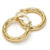 Oro Laminado Small Hoop, Gold Filled Style Hollow Design, Diamond Cutting Finish, Golden Finish, 5.139.044.25