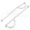 Sterling Silver Long Earring, Polished, Rhodium Finish, 02.186.0096