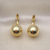 Oro Laminado Leverback Earring, Gold Filled Style Polished, Golden Finish, 02.122.0106