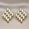 Oro Laminado Stud Earring, Gold Filled Style Hollow Design, Polished, Golden Finish, 02.428.0044