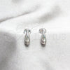 Sterling Silver Stud Earring, Teardrop Design, Polished, Silver Finish, 02.401.0100