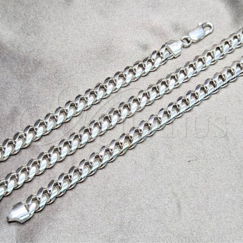 Sterling Silver Basic Bracelet, Miami Cuban Design, Polished, Silver Finish, 04.420.0007.09