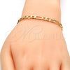 Oro Laminado Basic Bracelet, Gold Filled Style Figaro Design, Diamond Cutting Finish, Golden Finish, 5.223.034.1.07