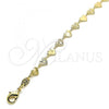 Oro Laminado Fancy Bracelet, Gold Filled Style Heart Design, Polished, Golden Finish, 03.145.0010.06