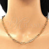 Oro Laminado Basic Necklace, Gold Filled Style Paperclip Design, Polished, Golden Finish, 04.63.1394.18