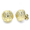 Oro Laminado Stud Earring, Gold Filled Style Diamond Cutting Finish, Golden Finish, 02.100.0121.1