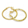 Oro Laminado Medium Hoop, Gold Filled Style Diamond Cutting Finish, Golden Finish, 02.168.0037.30