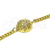 Oro Laminado Fancy Bracelet, Gold Filled Style with White Micro Pave, Polished, Golden Finish, 03.193.0001.07