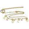 Oro Laminado Fancy Bracelet, Gold Filled Style Rolo Design, with Ivory Pearl, Polished, Golden Finish, 03.91.0064.14