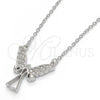 Sterling Silver Pendant Necklace, with White Cubic Zirconia, Polished, Rhodium Finish, 04.336.0065.16