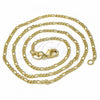 Oro Laminado Basic Necklace, Gold Filled Style Figaro Design, Polished, Golden Finish, 04.32.0016.18