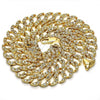 Oro Laminado Basic Necklace, Gold Filled Style with White Cubic Zirconia, Polished, Golden Finish, 03.284.0005.28