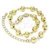 Oro Laminado Fancy Bracelet, Gold Filled Style Ball Design, Polished, Golden Finish, 03.63.2178.07