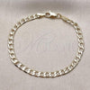 Oro Laminado Basic Bracelet, Gold Filled Style Curb Design, Polished, Golden Finish, 5.222.005.07