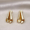 Oro Laminado Stud Earring, Gold Filled Style Polished, Golden Finish, 02.163.0284