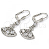 Rhodium Plated Long Earring, with White Cubic Zirconia and White Micro Pave, Polished, Rhodium Finish, 02.236.0012.4