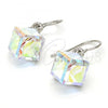 Rhodium Plated Dangle Earring, with White Platina Swarovski Crystals, Polished, Rhodium Finish, 02.239.0002.1