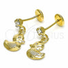 Oro Laminado Stud Earring, Gold Filled Style Bird Design, Polished, Golden Finish, 02.09.0162