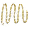 Oro Laminado Basic Necklace, Gold Filled Style Mariner Design, Polished, Golden Finish, 5.222.024.22
